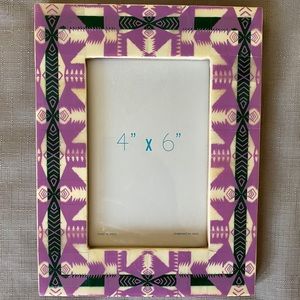 Tribal Print Photo Frame Bone Inlay Purple Pattern